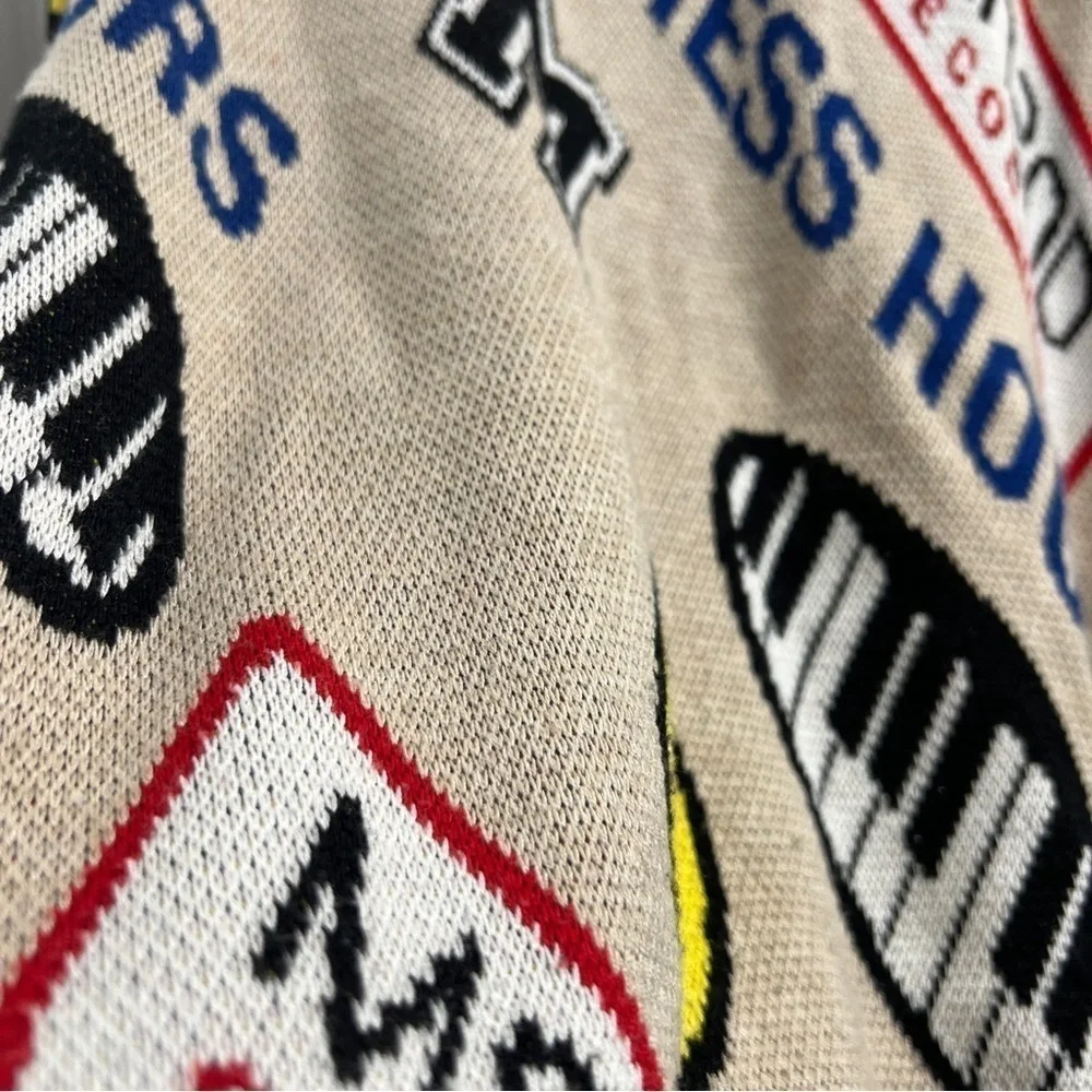 MSKN2ND OFFICE COUTURE PATTERN SWEATER‎ BEIGE, size small - Picture 5 of 8